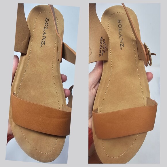 Solanz Plenty Strappy Ankle Sandals Womens Size 7 M Brown Faux Leather - Picture 11 of 11